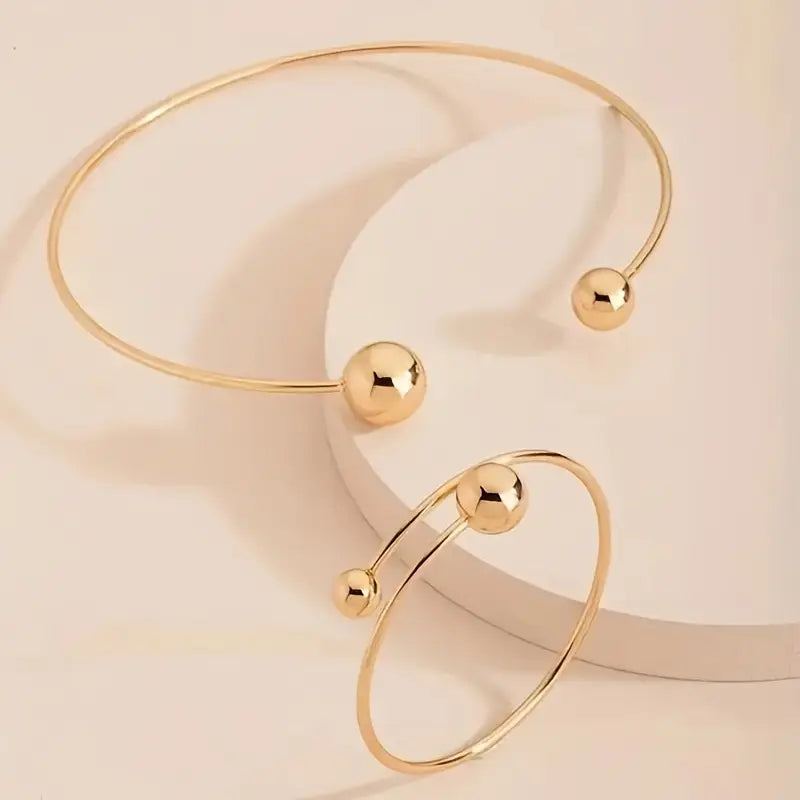 Minimallískt armbandasett | Gull