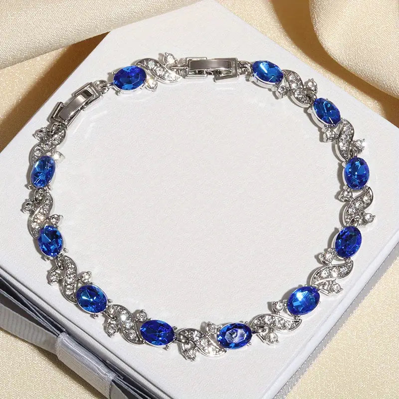 Glitrandi armband | Hvítagull