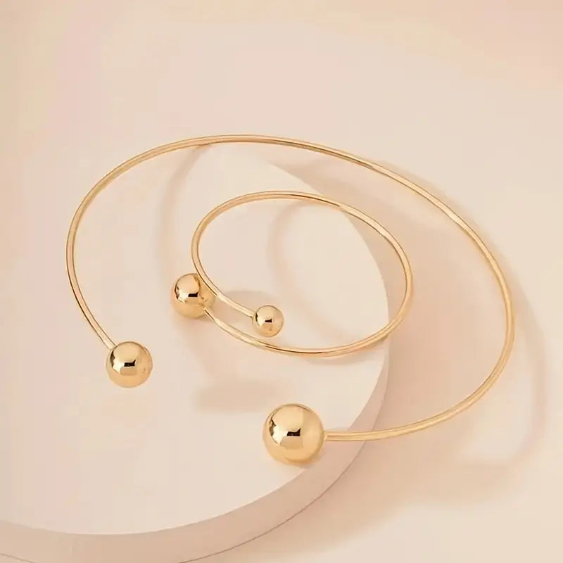 Minimallískt armbandasett | Gull