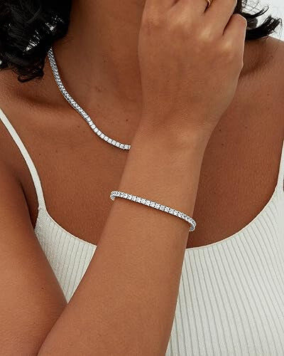 Tennisarmband | Hvítagull
