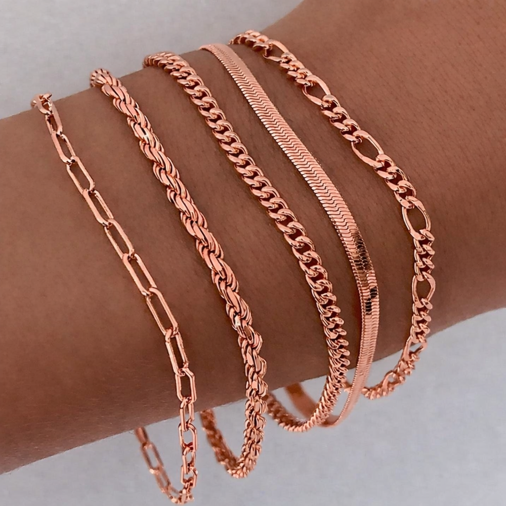 Glæsilegt armbandasett | Gull