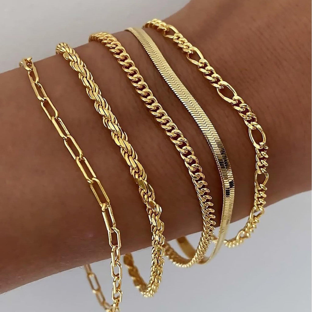 Glæsilegt armbandasett | Gull