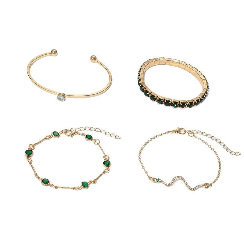 Glitrandi armbandasett | Gull