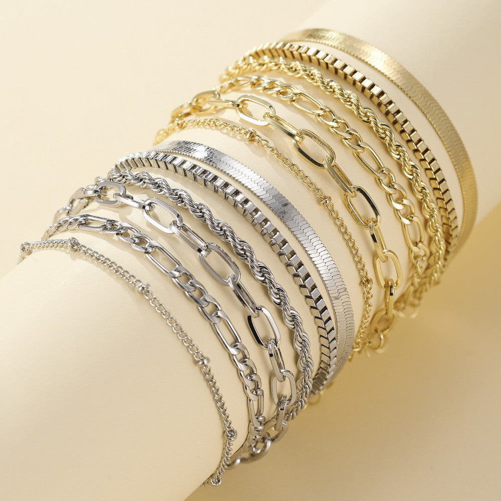 Glæsilegt armbandasett | Gull