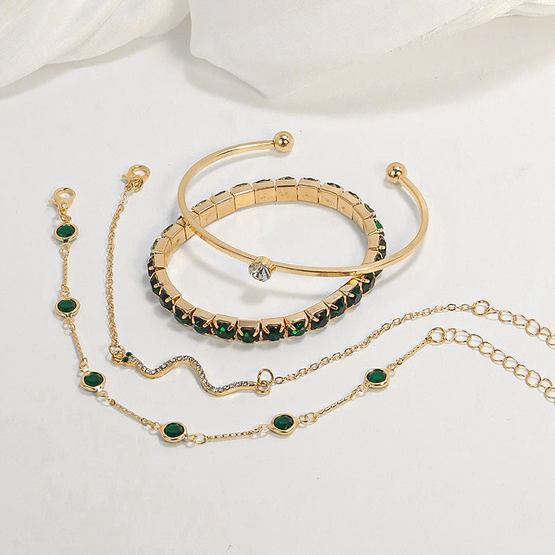 Glitrandi armbandasett | Gull