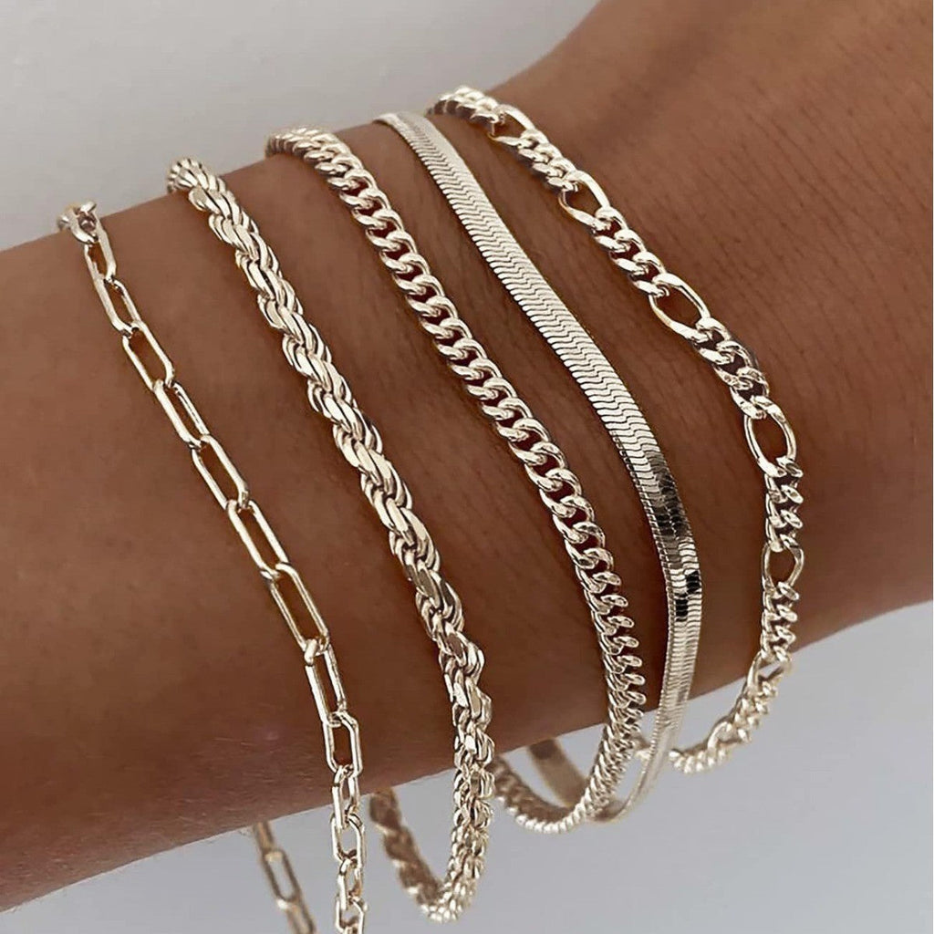 Glæsilegt armbandasett | Hvítagull