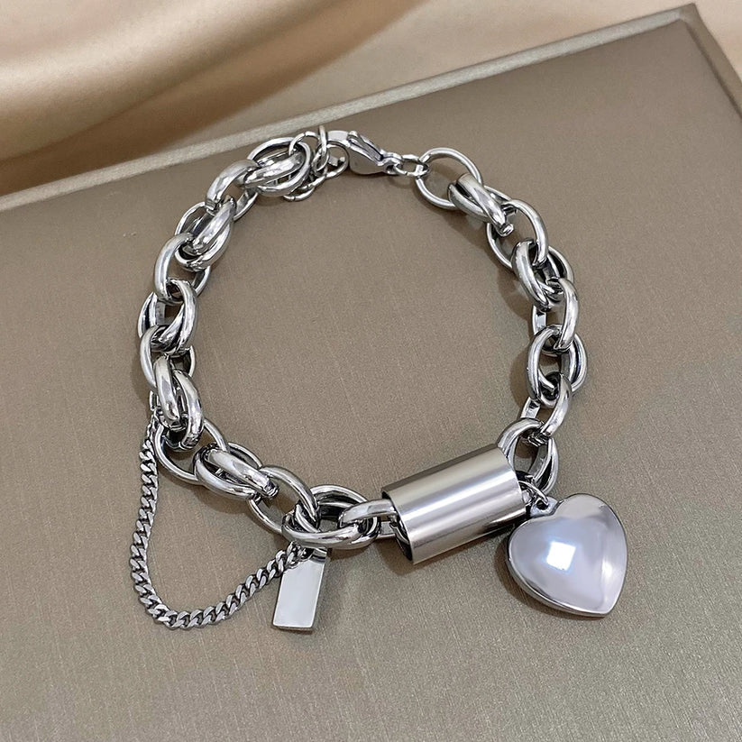 Hjarta keðjuarmband | Gull
