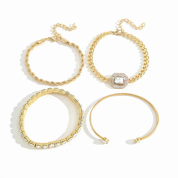 Glæsilegt armbandasett | Gull