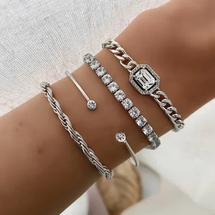 Glæsilegt armbandasett | Gull